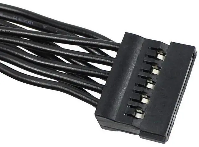 Alt view image 2 of 7 - Vszerda Great Wall Dragon Power Module Line 5P to Large 3 SATA 4P 5Pin to Hard Disk Line 4Pin Power Line 1 to 3 Splitter PC Server Multiplier Hard Drive Power Supply Extension Cable 80cm