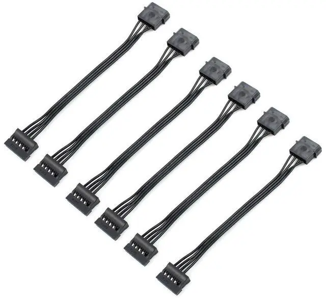 Main image of Vszerda 4 Pin IDE Female Molex to Dual SATA Power Cable IDE to SATA Optical Drive Hard Disk Serial Power Cable 6PCS