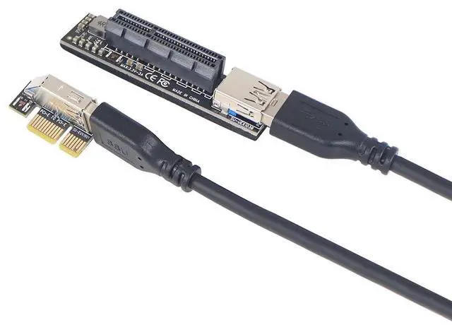 Main image of Vszerda Add On PCI Express X1 to X4 USB 3.0 Adapter Raiser Extender PCIE Riser Card USB3.0 PCI-E SATA Expansion Card