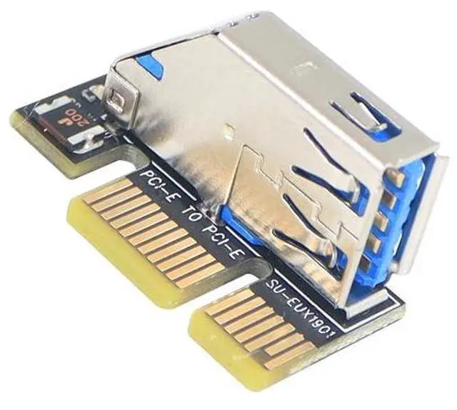 Alt view image 3 of 6 - Vszerda Add On PCI Express X1 to X4 USB 3.0 Adapter Raiser Extender PCIE Riser Card USB3.0 PCI-E SATA Expansion Card