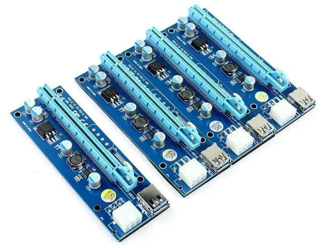 Alt view image 3 of 7 - Vszerda PCIe 1X to 4X Riser Card, PCI Express 16X Slots, USB 3.0 Cable, Compatible with Desktop, Windows, Linux