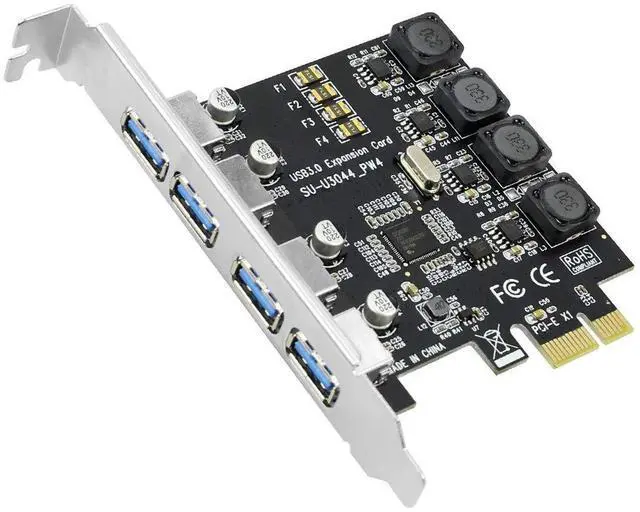 Alt view image 5 of 7 - Vszerda 5Gbps 4 Ports USB3.0 Expansion Card Adapter PCI-E PCI Express USB 3.0 Controller for PCIe X1 X4 X8 X16 Port for Win 7/8/10