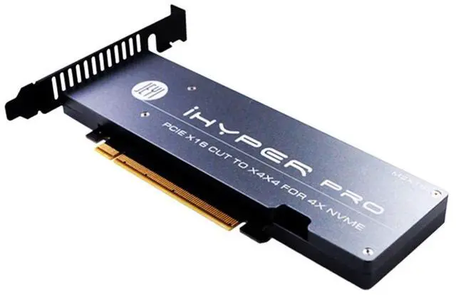 Alt view image 2 of 6 - Vszerda iHyper-Pro M.2 X16 to 4X PCIE 4.0 GEN4 Expansion Card Supports NVMe M.2 m Key 2280 up to 32Gbps for VROC NVMe Raid (iHyper-Pro)
