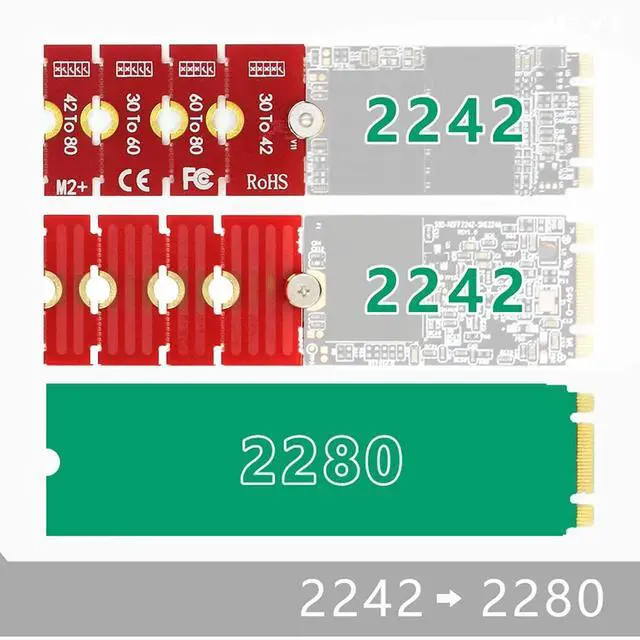 Alt view image 5 of 7 - Vszerda M2 M2PLUS NGFF NVME m. 2 Extended Transfer 2230, 2242, 2260, 2280 M2 Change Long Size NVME NGFF M.2 U.2 M3 M.3 SSD