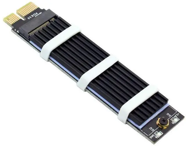 Alt view image 3 of 7 - Vszerda PCI-E PCI Express 3.0 X1 to M.2 M Key Interface NVMe SSD PCIE M.2 Riser Card Adapter Heatsink SSD 2230 2242 2260 2280 Full Speed (with Black Heatsink)