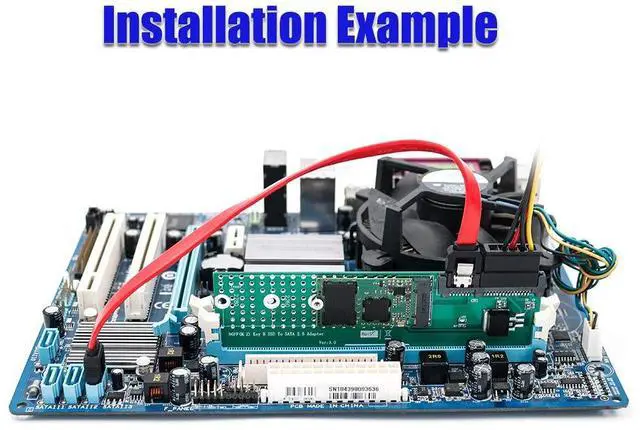 Alt view image 6 of 7 - Vszerda M.2 NGFF B-Key SATA-Bus SSD to SATA3 Adapter DDR Memory Slot Installation Expansion Riser Card for 2230 2242 2260 2280 M2 SSD