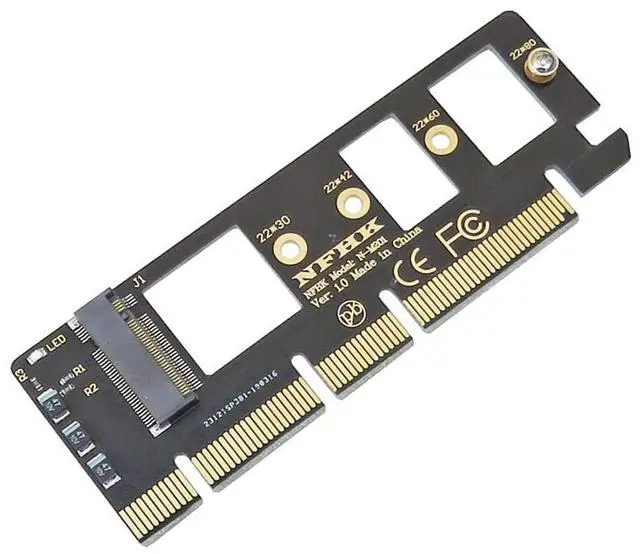 Alt view image 2 of 4 - Vszerda NGFF M-Key NVME AHCI SSD to PCI-E 3.0 16x x4 Adapter Converter PCI Express 3.0 X4 X8 X16 to M Key M.2 NVME AHCI SSD Riser Card for XP941 SM951 PM951 A110 (Black)
