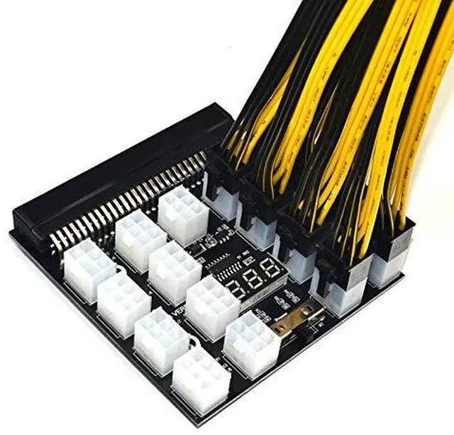 Alt view image 5 of 6 - Vszerda PCI-E 17x 6Pin Power Supply Breakout Board Adapter Converter 12V for Ethereum BTC Antminer Miner Mining HP Server PSU GPU