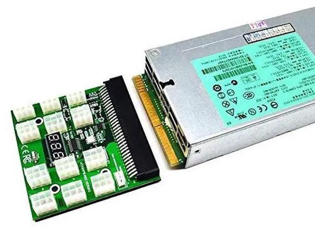 Alt view image 2 of 7 - Vszerda PCI-E 64Pin to 12x 6Pin 12V Power Supply Breakout Board Adapter Converter for Ethereum BTC Antminer Miner Mining HP Server PSU GPU