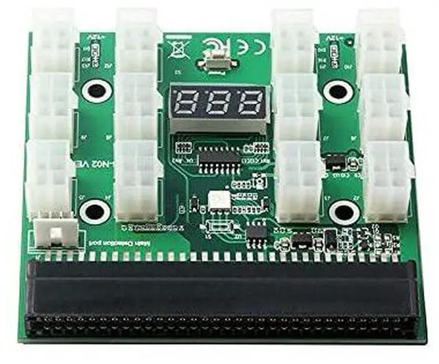 Alt view image 4 of 7 - Vszerda PCI-E 64Pin to 12x 6Pin 12V Power Supply Breakout Board Adapter Converter for Ethereum BTC Antminer Miner Mining HP Server PSU GPU