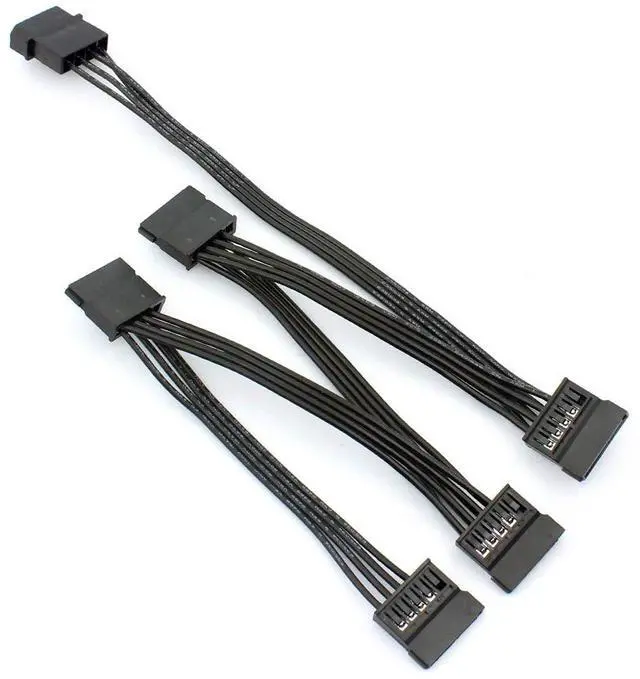Alt view image 2 of 6 - Vszerda 2 Pack 4pin IDE to 15Ppin Female SATA Power Cable 1 to 5 IDE Large 4P to SATA Hard Disk Adapter Cord Extension Cable Splitter IDE to SATA Connector