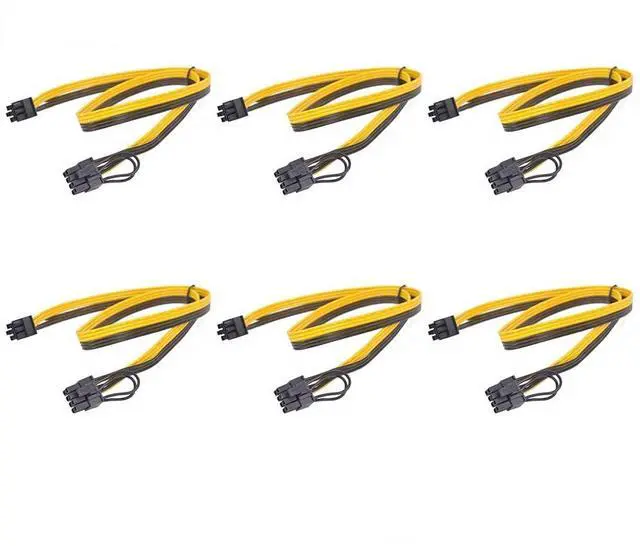 Main image of Vszerda 6PCS PCIe 6Pin to 6+2 Pin Power Supply Cable 8 Pin to 6 Pin PCI Express Graphics Card Power Cable GPU to GPU Male Port for Server 6Pin Converter Board BTC Miner (20cm,6PCS a Lot)