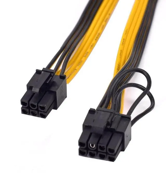 Alt view image 2 of 6 - Vszerda 6PCS PCIe 6Pin to 6+2 Pin Power Supply Cable 8 Pin to 6 Pin PCI Express Graphics Card Power Cable GPU to GPU Male Port for Server 6Pin Converter Board BTC Miner (20cm,6PCS a Lot)