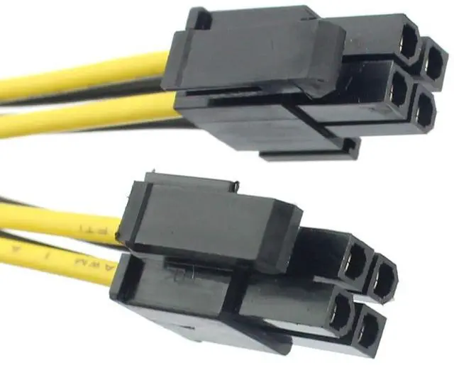 Alt view image 6 of 6 - Vszerda 2 Pack 8 inch 4Pin 4P to 8Pin 8P Power Supply Cable Computer CPU P4 to P8 Extension Conversion Wire Cord 20cm
