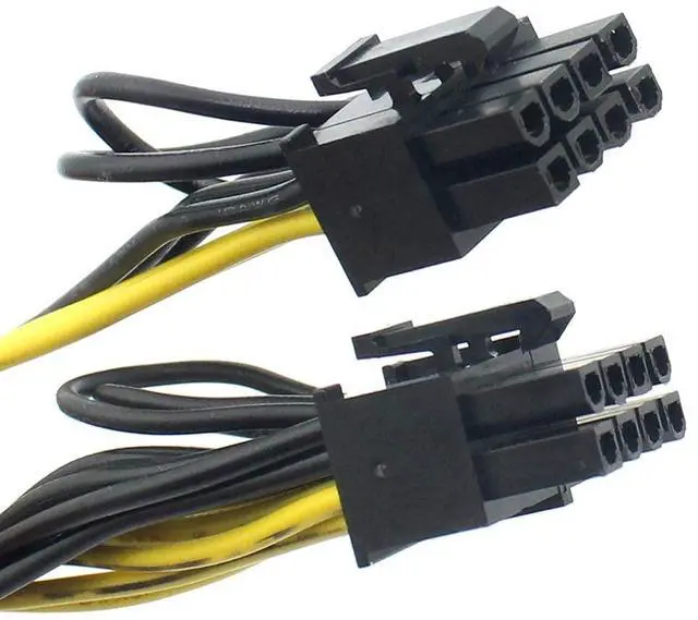 Alt view image 3 of 7 - Vszerda 2 Pack 6 Pin Male to Dual 8 (6+2) Pin Male PCI Express Power Adapter Extension Cable for Graphics Card Module Line 18AWG 6P to Dual 8p Splitter Ribbon Cable