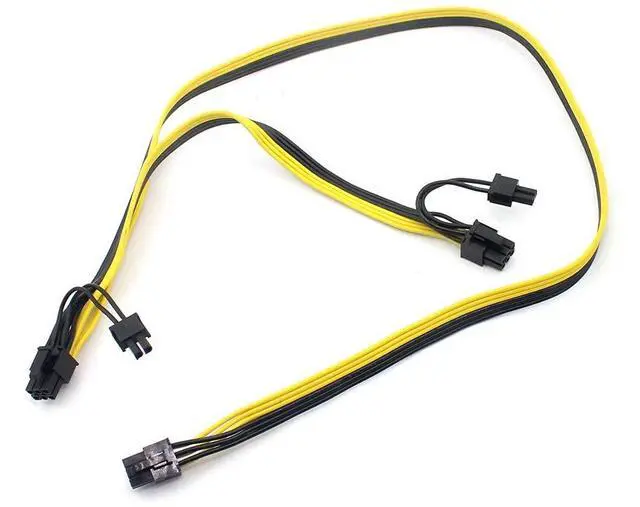 Alt view image 2 of 7 - Vszerda 2 Pack 6 Pin Male to Dual 8 (6+2) Pin Male PCI Express Power Adapter Extension Cable for Graphics Card Module Line 18AWG 6P to Dual 8p Splitter Ribbon Cable