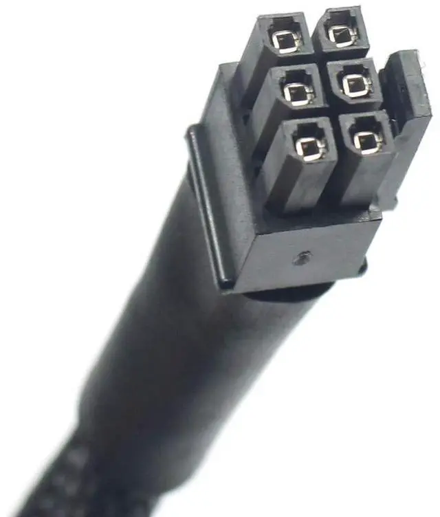 Alt view image 3 of 6 - Vszerda Mini 6Pin to PCI-E 6Pin & 8Pin (6+2) Dual PCI-E Ports Video Graphic Card Power Cable for G5 / Mac Pro 30CM+15CM (with Wire Cover)