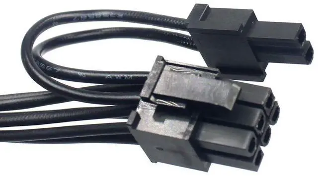 Alt view image 5 of 6 - Vszerda Mini 6Pin to PCI-E 6Pin & 8Pin (6+2) Dual PCI-E Ports Video Graphic Card Power Cable for G5 / Mac Pro 30CM+15CM (with Wire Cover)