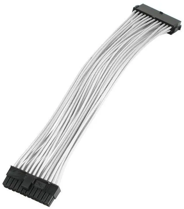 Alt view image 2 of 2 - Vszerda Basic Sleeved Extension Cable Kit ATX 24Pin/ EPS 4+4Pin / PCI-E 6+2Pin PCI-E 6Pin Power Supply Nylon Cable for Computer (White)