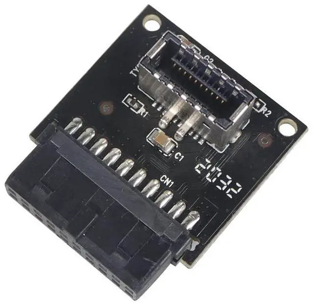 Alt view image 4 of 5 - Vszerda USB 3.1 Front Panel Socket to USB 3.0 20Pin Header Male Extension Cable Adapter for Motherboard Card 20P USB to Type-E Connector (Black 1piece)