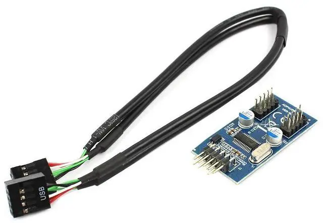 Main image of Vszerda Motherboard USB 2.0 9PIN Header Multiplier Splitter 9 Pin 1 to 2/4 Port HUB Extension Cable 30cm/60cm Connector Adapter (30cm 1 to 2)
