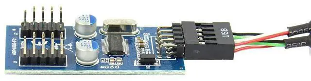 Alt view image 3 of 7 - Vszerda Motherboard USB 2.0 9PIN Header Multiplier Splitter 9 Pin 1 to 2/4 Port HUB Extension Cable 30cm/60cm Connector Adapter (30cm 1 to 2)