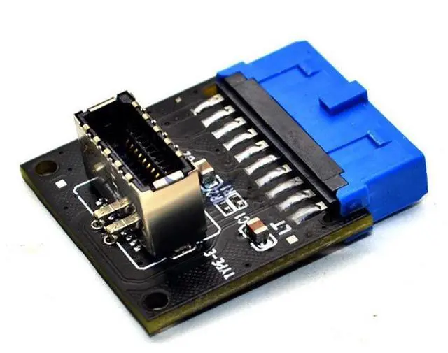 Main image of Vszerda USB 3.1 Front Panel Socket to USB 3.0 20Pin Header Male Extension Cable Adapter for Motherboard Card 20P USB to Type-E Connector (1 Pcs)