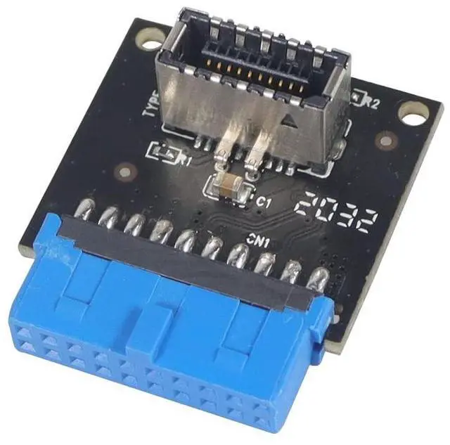 Alt view image 3 of 6 - Vszerda USB 3.1 Front Panel Socket to USB 3.0 20Pin Header Male Extension Cable Adapter for Motherboard Card 20P USB to Type-E Connector (2 Pcs)