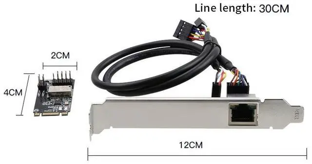 Alt view image 3 of 4 - Vszerda New 1 Port PCIe Network Card with Realtek RTL8111H Chip M.2 B-Key M-Key to RJ45 Ethernet 1000Mbps Adapter/Mini PCIE Gigabit Network Adapter Card 10/100/1000M (M.2 to RJ45)