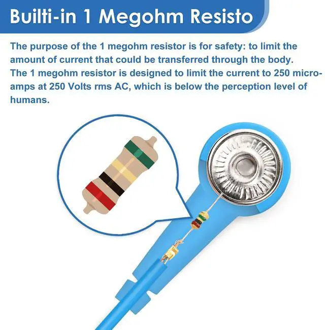 Alt view image 2 of 7 - Vszerda Anti Static Wrist Strap, 11" Antistatic Wrist Band Grounding Bracelet ESD Wrist Strap Adjustable wristband with Alligator Clip, Extra Long Cord for PC Computer Building Electronics Repair