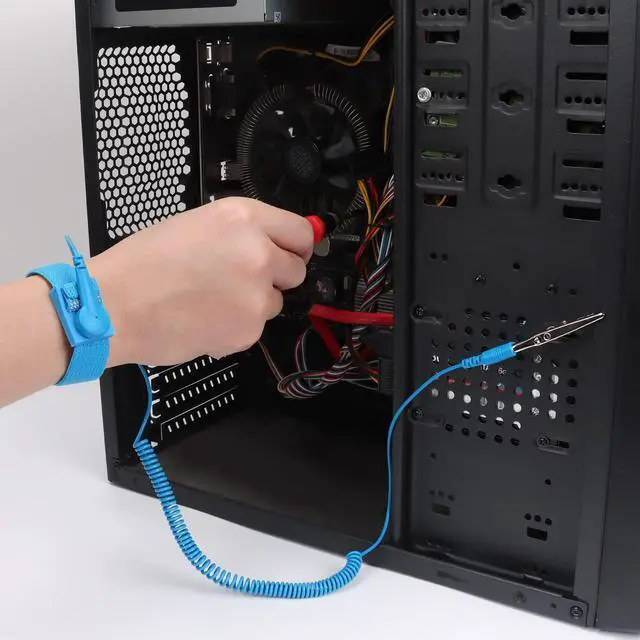 Alt view image 5 of 7 - Vszerda Anti Static Wrist Strap, 11" Antistatic Wrist Band Grounding Bracelet ESD Wrist Strap Adjustable wristband with Alligator Clip, Extra Long Cord for PC Computer Building Electronics Repair