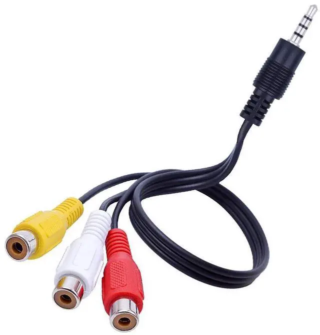 Alt view image 3 of 4 - Vszerda 3.5mm to RCA Audio Extension Cable 3.5mm Male to 3RCA Female Stereo Audio Cable Compatible for Smartphones,MP3, Tablets,Speakers,Home Theater (3.5 to 3RCA 25cm)