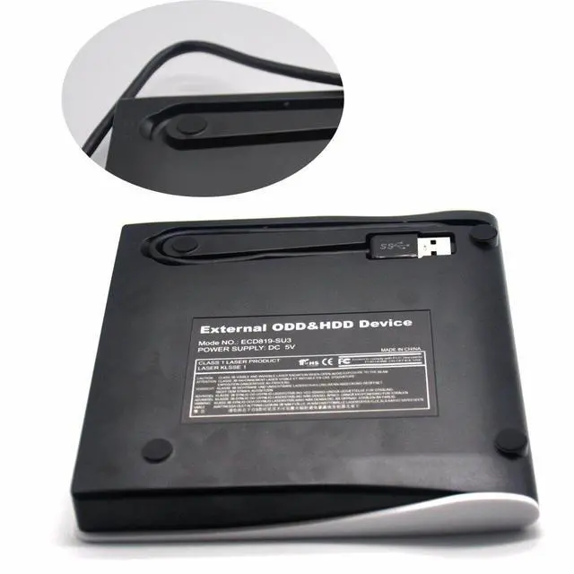 Alt view image 4 of 6 - Vszerda External DVD CD Drive Compatible for Laptop USB 3.0 External DVD-RW Player CD Drive, Optical Burner Writer Rewriter for Mac Computer Notebook Desktop PC Windows 7/8/10, Slim White