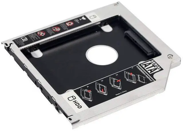 Alt view image 2 of 5 - Vszerda 2nd HDD SSD Hard Drive Caddy Tray Replacement for MacBook Pro 13/15/17 inch A1278 A1286 A1297 2008 2009 2010 2011 2012 Internal Laptop CD/DVD-ROM Optical SuperDrive Adapter to 2.5 Inch 9.5MM