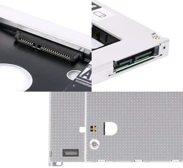 Alt view image 4 of 5 - Vszerda 2nd HDD SSD Hard Drive Caddy Tray Replacement for MacBook Pro 13/15/17 inch A1278 A1286 A1297 2008 2009 2010 2011 2012 Internal Laptop CD/DVD-ROM Optical SuperDrive Adapter to 2.5 Inch 9.5MM