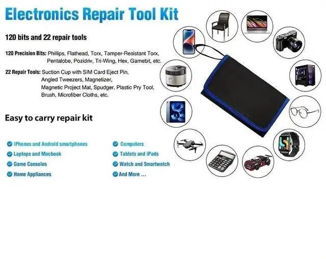 Alt view image 6 of 7 - Vszerda Screwdriver Sets 142-Piece Electronics Precision Screwdriver with 120 Bits Magnetic Repair Tool Kit Compatible For iPhone, MacBook, Computer, Laptop, PC, Tablet, PS4, Xbox, Nintendo