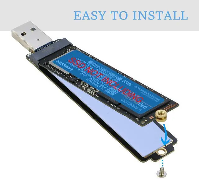 Alt view image 4 of 6 - M.2 to USB Adapter, Vszerda NVMe to USB 3.1 Reader Card Compatible with Both NVMe (PCI-e) M Key SSD & (B+M Key SATA Based) NGFF SSD