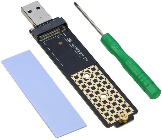 Alt view image 6 of 6 - M.2 to USB Adapter, Vszerda NVMe to USB 3.1 Reader Card Compatible with Both NVMe (PCI-e) M Key SSD & (B+M Key SATA Based) NGFF SSD