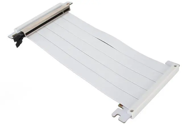 Main image of Vszerda PCIE 4.0 x16 Extender Riser Cable, High Speed Flex Dual Sided Reverse 180 Degree PCI E Ports GPU Graphic Card Extension Cable for RX 7900 7800 7700 7600 7500,etc (White) 30CM