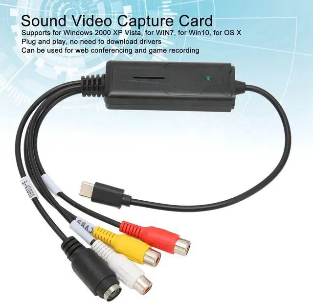 Alt view image 3 of 6 - Vszerda USB-C Audio Video Capture Card, to USB Converter Adapter, Support AV/S Video Input, NTSC and PAL for PC 7/8/8.1/10/Vista/XP/OS X