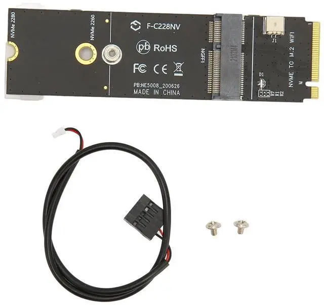 Alt view image 7 of 7 - Vszerda M.2 SSD Riser , M.2 A E Key to M.2 M Key , Bluetooth , SSD Adapter for Network , M.2 SSD, Easy Installation