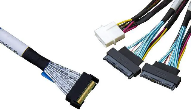 Main image of Vszerda  x8 to 2*.  Adapter,-- 74Pin to 2*- 68Pin Cable with Power,PCIe 4.0 Mini Cooledge IO Cable 80CM