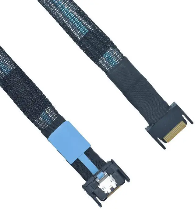 Alt view image 3 of 7 - Vszerda PCIe 5.0 MCIO 4i to MCIO x4 Cable Straight Male SFF-TA-1016 38pin, 1.6ft (50cm)