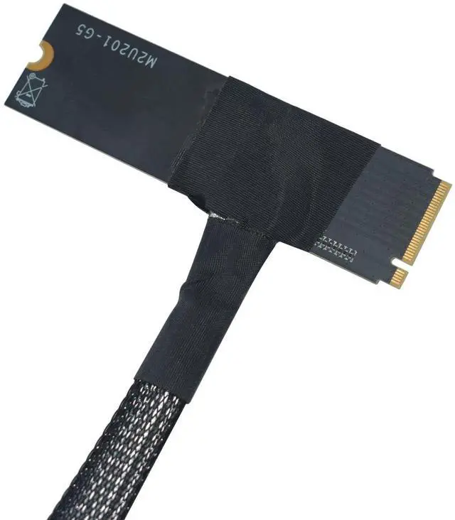 Alt view image 5 of 5 - Vszerda PCIe 5.0 M.2 to U.2 Adapter, M.2 to SFF-8639 U.2 NVMe SSD Cable with 15Pin Power, Top Side Exit, 1.6ft (50cm)
