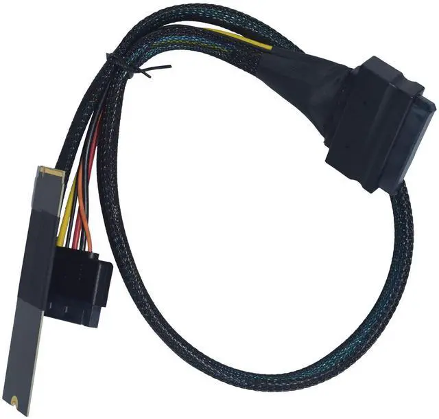 Alt view image 7 of 7 - Vszerda PCIe 4.0 M.2 to U.2 Adapter, M.2 to SFF-8639 U.2 NVMe SSD Cable with 15Pin Power, 1.6ft (50cm)