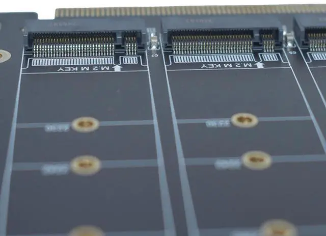 Alt view image 6 of 7 - Vszerda M.2 PCIe Adapter x16 Gen4 for 4 Ports M2 SSDs, PCIe M.2 Expansion Card for 4 M.2 2280 2260 2242 2230 NVMe SSDs M Key
