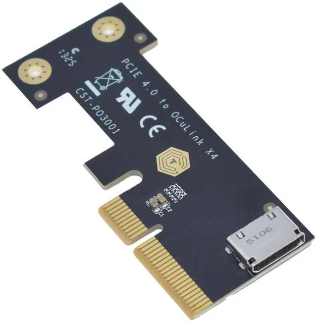 Alt view image 3 of 5 - Vszerda PCIe 4.0 x4 to Oculink SFF-8612 Internal SFF-8611 Adapter Card for NVMe SSD, GPU, eGPU