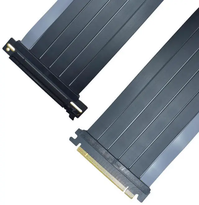 Main image of Vszerda PCIe 4.0 Riser Cable, PCI-e x16 GPU Riser Extension Cable Right Angle Adapter, Black, 200mm