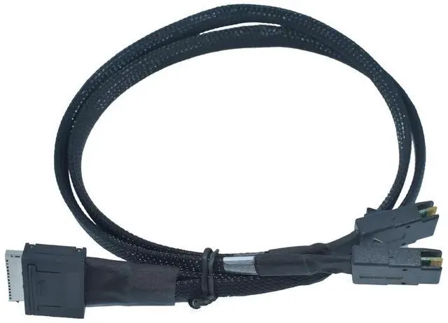 Alt view image 2 of 5 - Vszerda PCIe 4.0 Oculink SFF-8611 8X to 2 Mini SAS SFF-8087 Cable, 1.6ft (50cm)