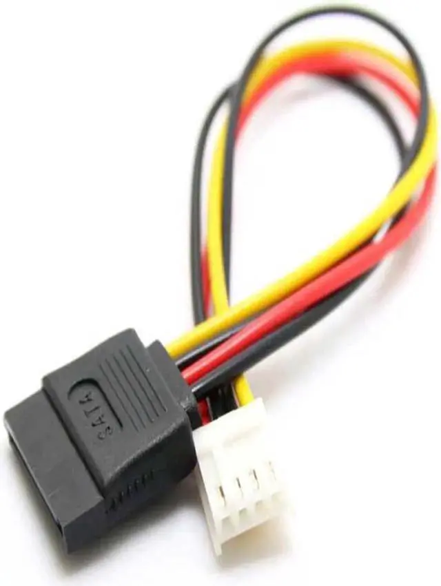 Alt view image 2 of 5 - Vszerda 4Pin FDD Floppy Female to 15Pin SATA Female Adapter Converter Power Leads Cable Cord 18AWG Wire for ITX PC